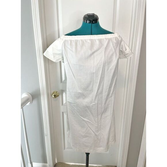 New York & Company Dresses & Skirts - New York & Company Off the Shoulder Ruffle Cotton Unlined Shift Dress